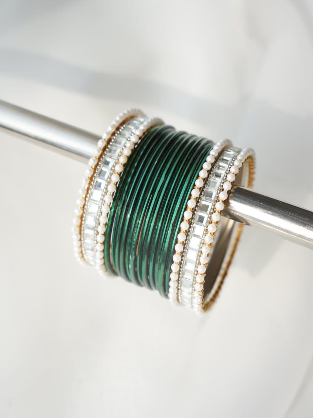 CH-51 - Classy Green Blue Bangles  - Choorian Set