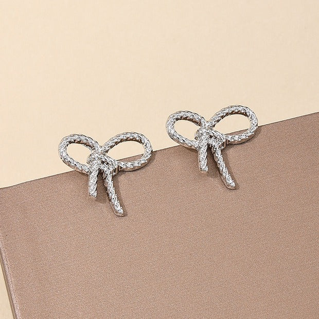 UNI-10239-1 - Bow Silver - Earring