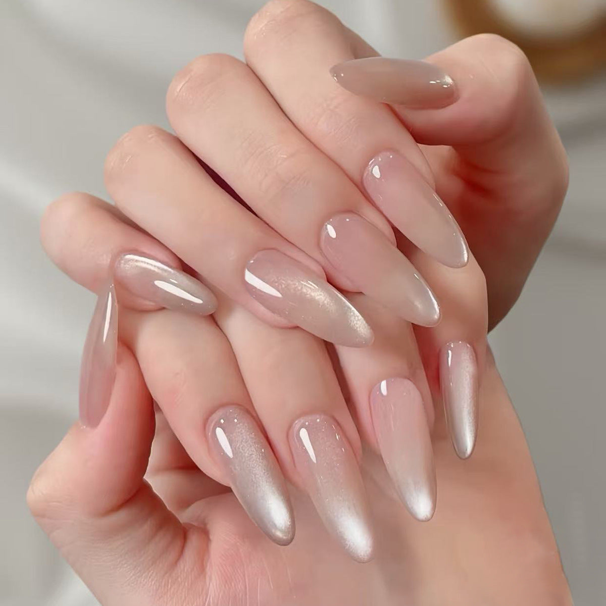 N-136 - Shiny Pink Long - Press On Nail Set Of 24