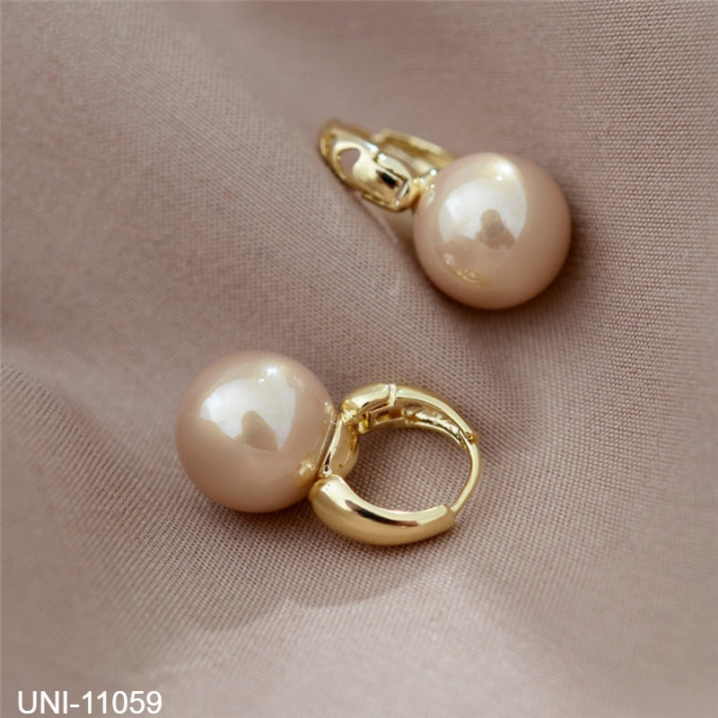 UNI- 11059 - Champagne Pearl Gold  - Earring