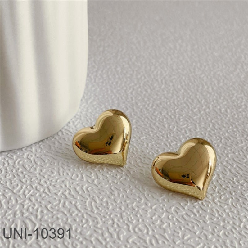 UNI-10391 - Gold Hear - Earring