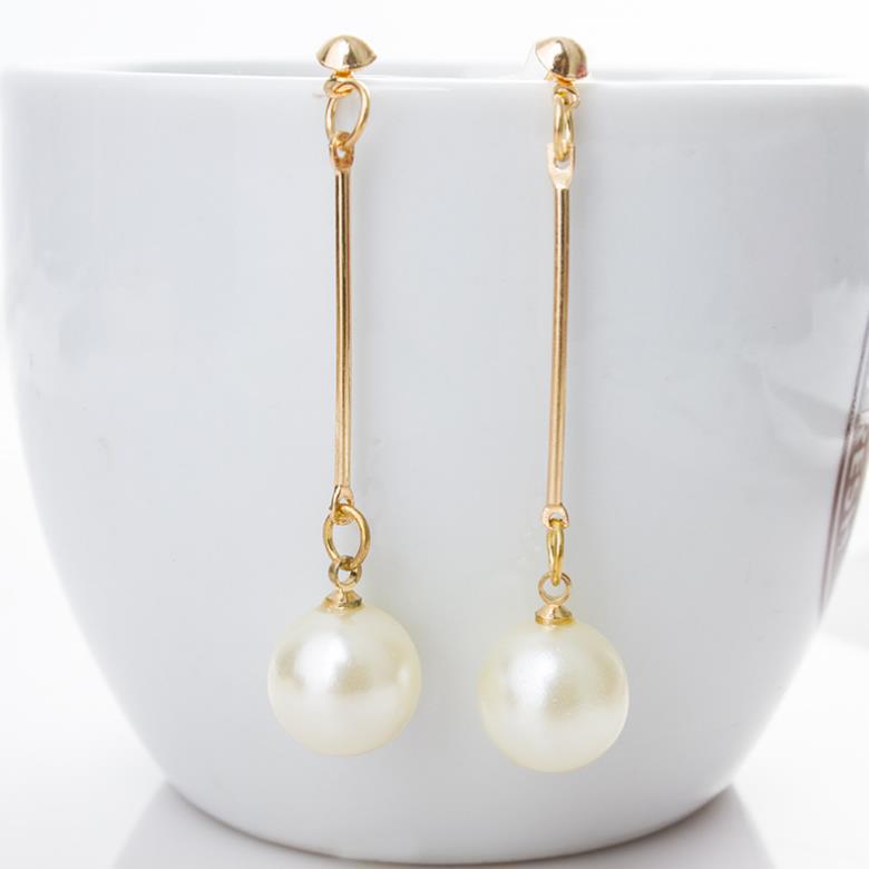 UNI-10474 - Dangling Pearl Gold - Earring