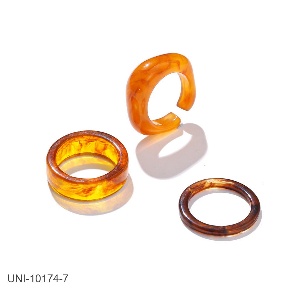 UNI-10174-7 - Acrylic Brown - Ring Set of 3