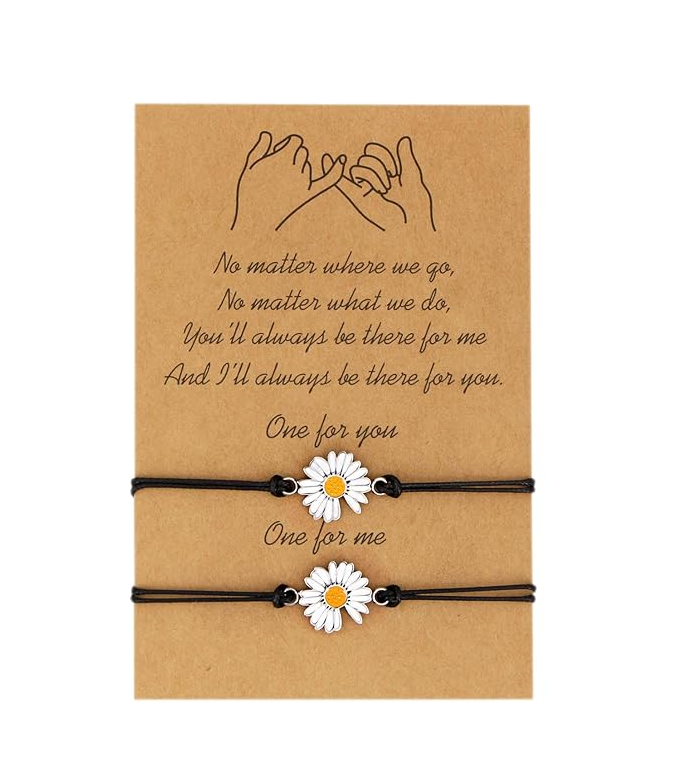 UNI-12175 - You & Me Daisy Flower - Bracelet Set Of 2