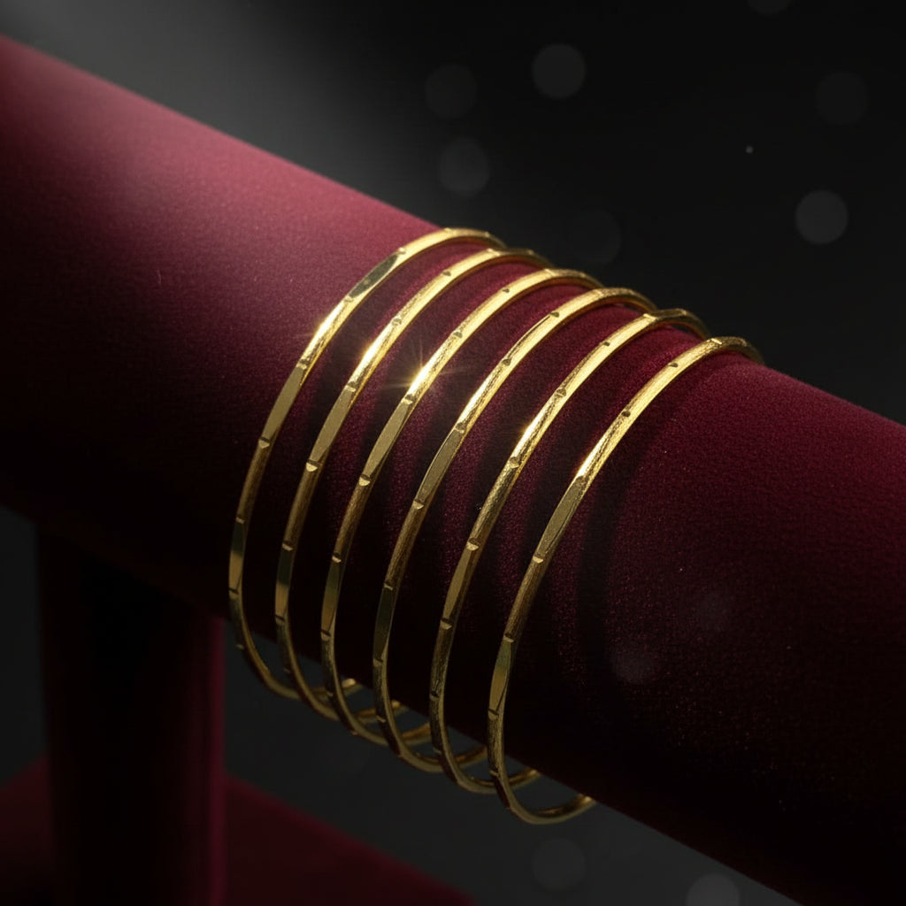 CH-122 - Luxury Gold Bangle - Set Of 6