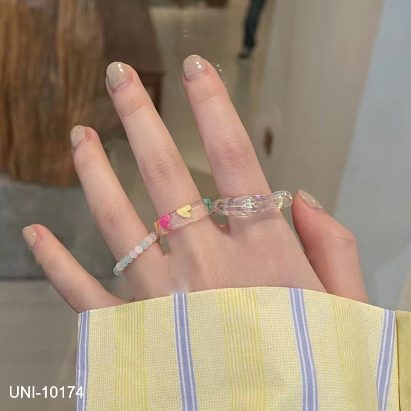 UNI-10174 - Multi Heart  - Ring Set of 3