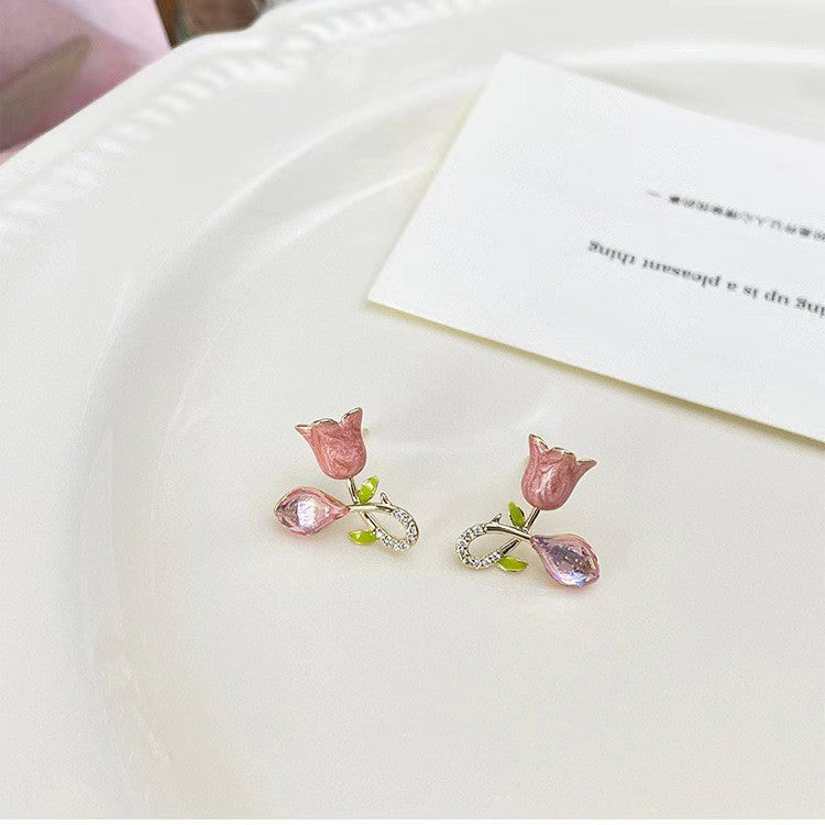 UNI-10307 - Crystal Rosebud  - Earring
