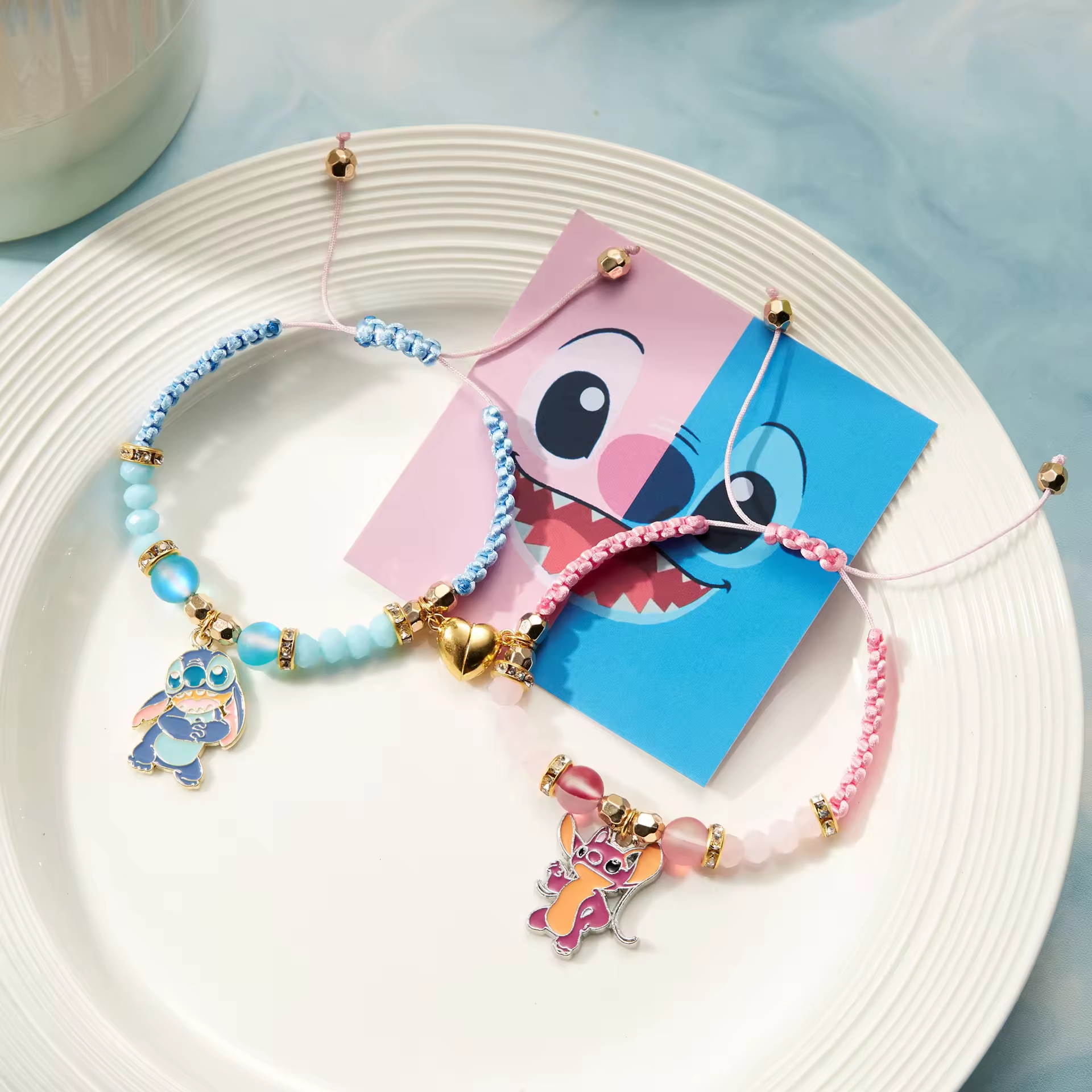 UNI-12437 -  Stitch Animal Couple Love - Bracelet Set of 2 Style 1