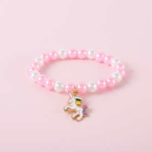 Pink Unicorn Pearl Bracelet