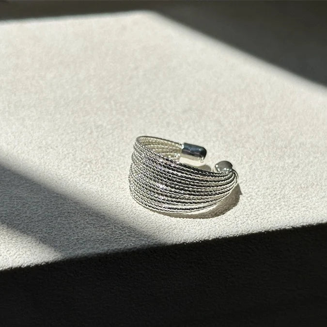 UNI-12681 - Silver Multi Layered - Ring