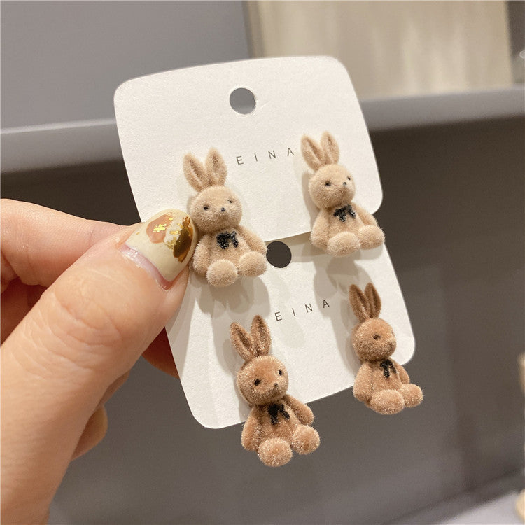 UNI-10411-3 - Light Brown Cute Rabbit - Earring
